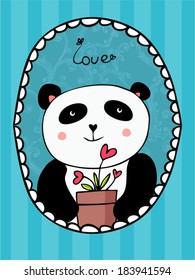 cute panda in the frame