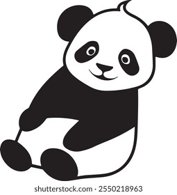Cute Panda full body Vector art white background