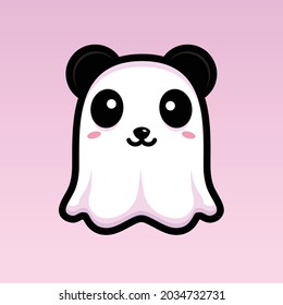 cute panda ghost character design