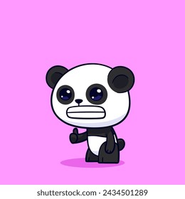 cute panda give a thumbs up smile feeling okay premium vector cartoon