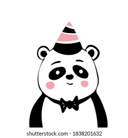 Cute panda Grafik, handgezeichnet