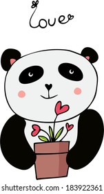 cute panda, greeting card
