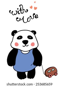 cute panda, greeting card