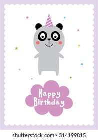 cute panda happy birthday card