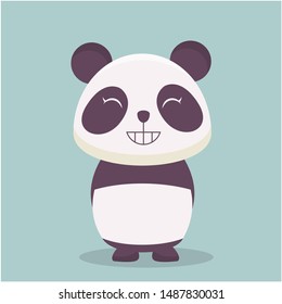 cute panda with a happy expression vector illustration