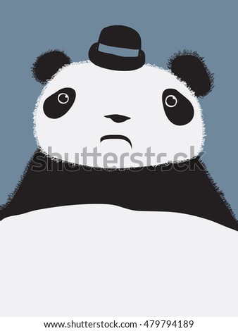 Cute panda with hat,vector illustration. Cartoon character