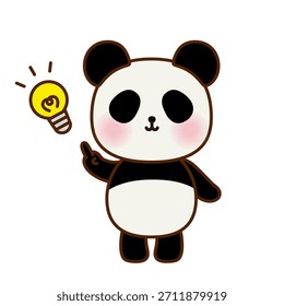 Panda lindo que tiene ilustración brillante de la idea