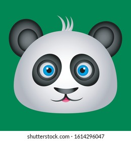 cute panda head design vector