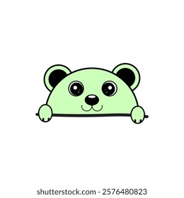 Cute panda head illustration with beautiful colors and designs