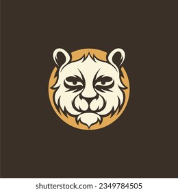 cute panda head simple logo