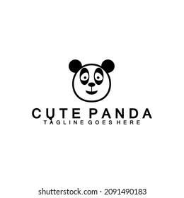 cute panda head  vector illustration