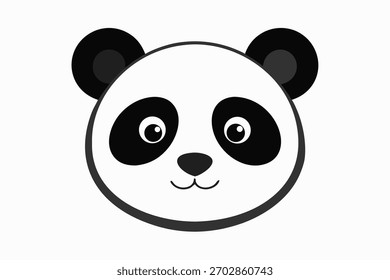 Una linda Ilustración vectorial de cabeza de panda