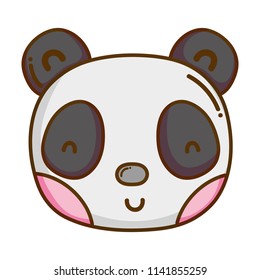 cute panda head wild animal