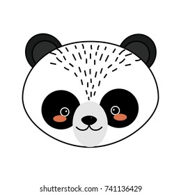 cute panda head wild animal