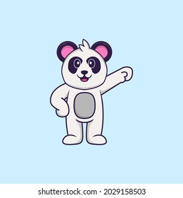 Cute Panda hero. Animal cartoon concept isolated. Can used for t-shirt, greeting card, invitation card or mascot.