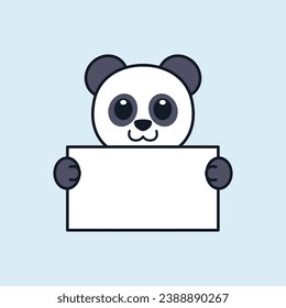 Cute Panda Holding a Blank Sign