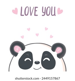 Cute Panda Holding Love Heart Cartoon Vector Icon Illustration. Animal Nature Icon Concept Isolated Premium Vector. Flat Cartoon Style