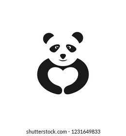 a cute panda hugging love