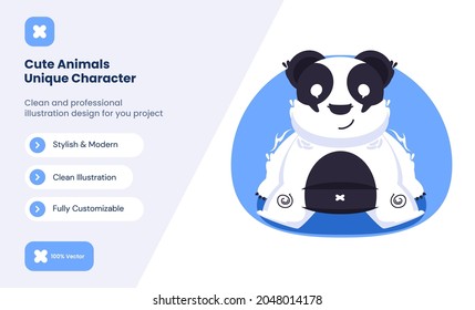 cute panda icon illustration. animal love icon concept
