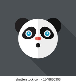 un bonito icono panda con una larga sombra