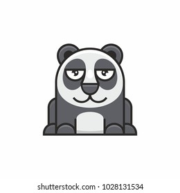 cute panda icon on white background