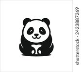 Cute panda icon. Simple illustration of cute panda vector icon for web