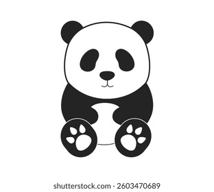 Cute panda icon. Simple illustration of cute panda vector icon for web