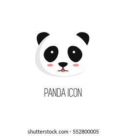 Cute panda icon. Vector illustration, eps10. Panda head isolated on white background.
