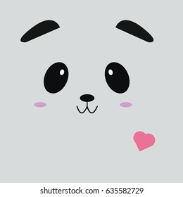 Cute panda icon. Vector illustration