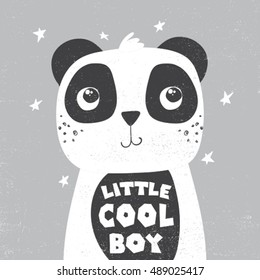 cute panda illustration for baby tee print