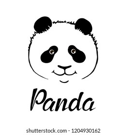 Cute panda illustration, hand drawn bear