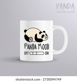 Cute panda illustration with panda mood toggle mug