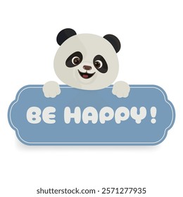 Cute panda illustration promoting a positive message with cheerful expression