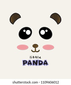 Cute panda illustration for t-shirt or other uses,in vector