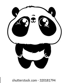 Cute panda illustration vector.
