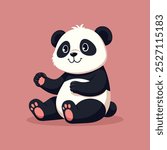 Cute panda Illustration vector art. Sleepy and lazy animal