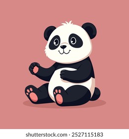 Arte vetorial de ilustração de panda bonito. Animal sonolento e preguiçoso