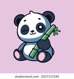 Cute panda Illustration vector art. Sleepy and lazy animal