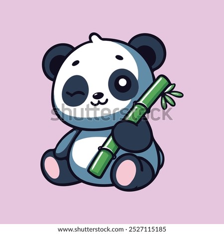 Cute panda Illustration vector art. Sleepy and lazy animal