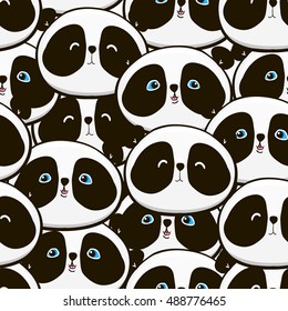 Cute panda Illustrationsvektor. Panda Baby nahtlos, Textile Design Muster 