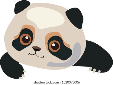 Cute panda, illustration, vector on white background.