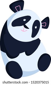 Cute panda, illustration, vector on white background.