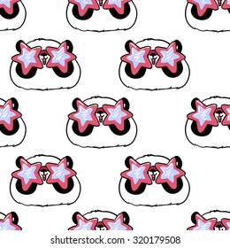 Cute panda illustration vector seamless