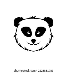 cute panda illustration,bamboo-eating mammal,panda head icon.