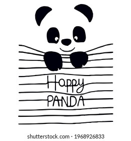 Cute panda illustration.Design for kids.