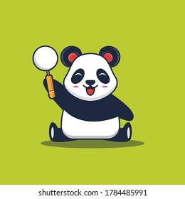 süße Panda-Illustrationen, Premium-Illustrationen, Illustrationen im Cartoon-Stil.