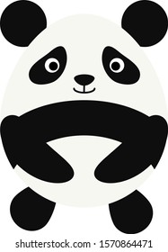 Cute panda isolate on white background. Vector illustration in cartoon style