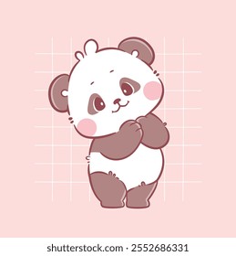 Cute Panda kawaii character animal illustration