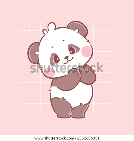 Cute Panda kawaii character animal illustration