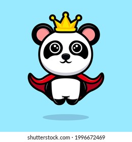 Cute panda King Cartoon Maskottchen